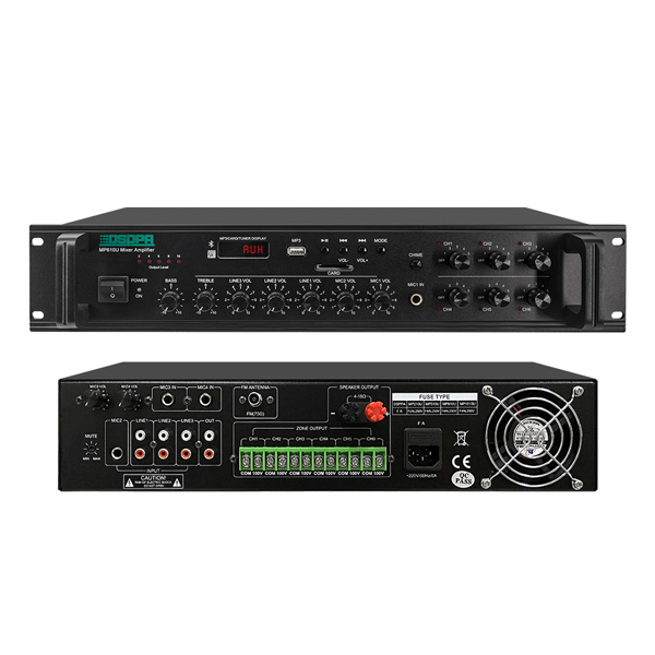 Amplificateur de mixage 250W à 6 zones avec SD/USB/FM/BT