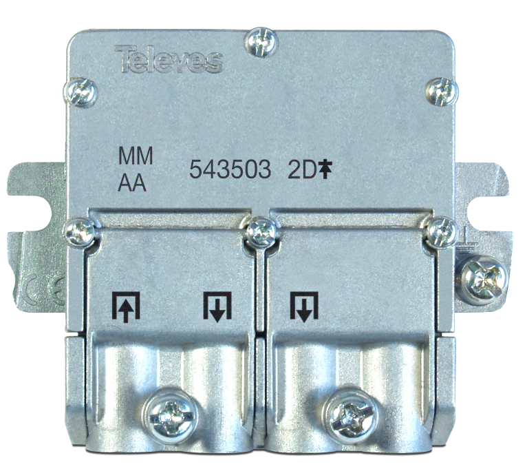 Mini-Répartiteur 5...2400MHz “EasyF” 2D 4,3/4dB Intérieur