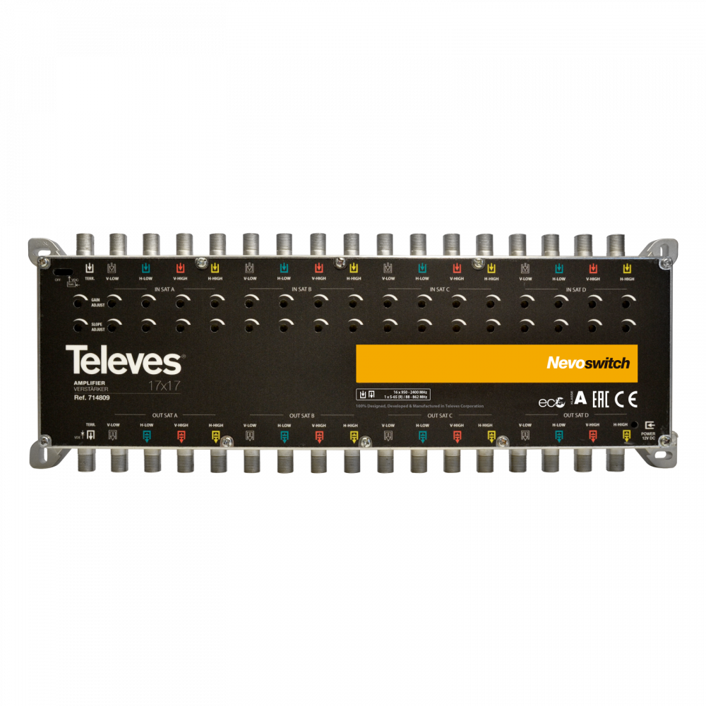 Amplificateur 17x17 “F” V.Ret/MATV/BIS G -/27/31dB Vs 112/119dBµV