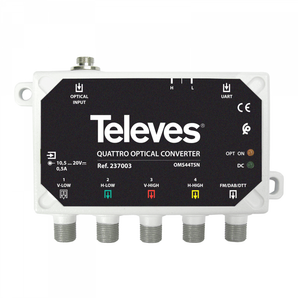 Convertisseur Optique/RF “FC/PC”-”F” Quattro FM/DAB/UHF-BIS