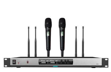 2 Channels True Diversity Microphone Receiver+2 Collar MIC