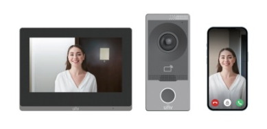 Kit vidéophone IP composé de moniteur 7", plaque de rue et switch 6P