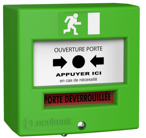 [NE-4710V3] Déclencheur manuel vert 1 contact