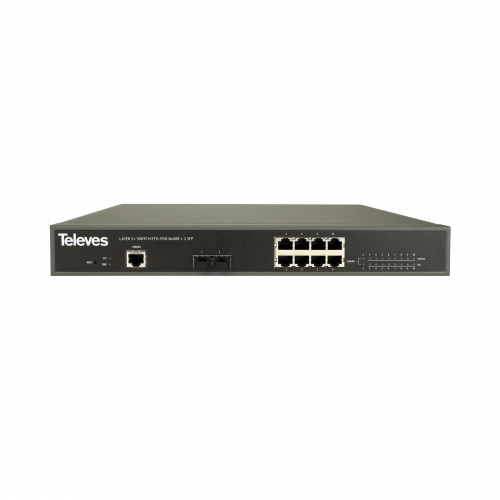 [TVS-769140] Switch Ethernet L2+: 8x Gb Ethernet (PoE+, 130W) + 2x SFP (1 Gbps)